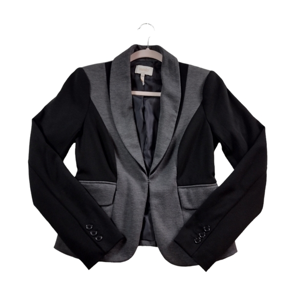 Laundry by Shelli Segal Color Block Blazer Black Gray Size 2 - Picture 1 of 7